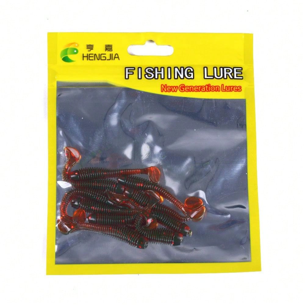 120pcs Worms Bass Fishing Lure Soft Plastic Artificial Bait 10 Colors