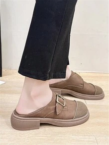 Giày Oxford đế dày phối màu phong cách Anh cổ điển mới năm 2024 dành cho nữ, mũi tròn, đế bằng. - màu nâu - Xem 8