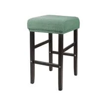 1 Pc Stretch Rectangle Bar Stool Covers Jacquard Vanity Stool Cover Washable Counter Stool Covers Bar Stool Seat Covers Saddle Seat Cover - Green - View 1