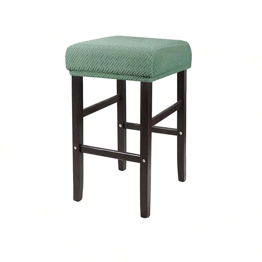 1 Pc Stretch Rectangle Bar Stool Covers Jacquard Vanity Stool Cover Washable Counter Stool Covers Bar Stool Seat Covers Saddle Seat Cover - Green - View 1