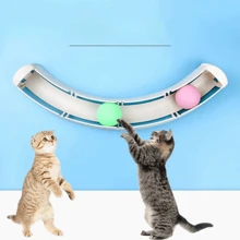 Wall-Mounted Ball Track Toy For Cats, Interactive Auto-Rotating Toy Ball