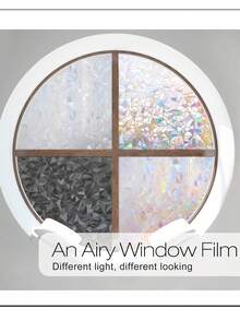 1 Roll Window Privacy Film, Rainbow Window Film, 3D Decorative Stained Glass Window Cling, Static Cling Non-Adhesive Removable Window Covering, Sun UV Blocking Window Decal For Home,Stickers,Wall Decal, Vinyl Decal For Home Decorations,Spring Decoration Items Refresh Your Home,Rama Decoration Stickers - Multicolor - View 7