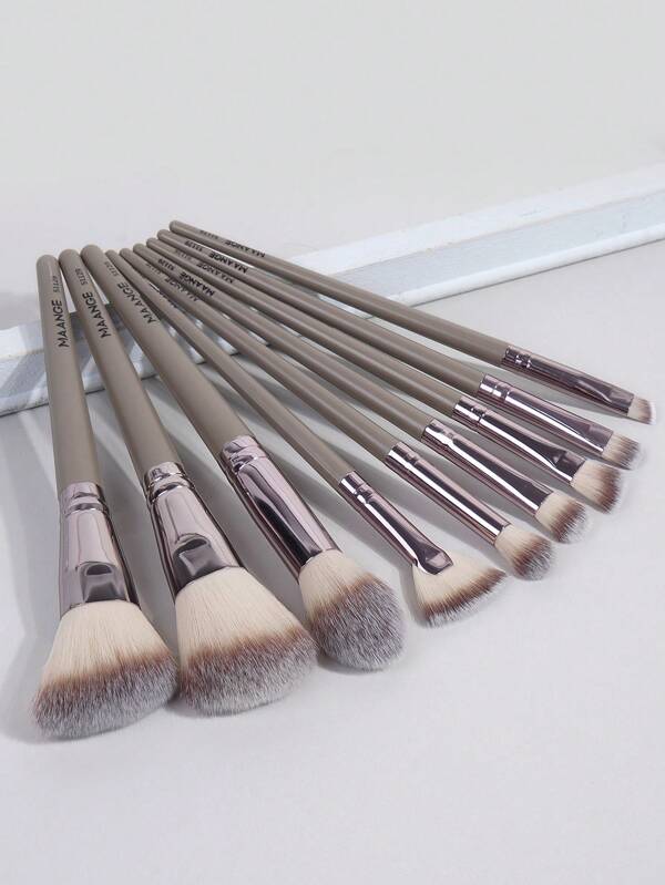 MAANGE 9pcs Professional Makeup Brush Set,Makeup Tools With Soft Fiber For Easy Carrying,Foundation Brush,Eye Shadow Brush,Smudge Brush,Eyebrow Brush,Brush Set For Travel
