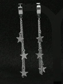 2 Miếng Nam Châu Âu & Châu Mỹ Đúng mốt Hoa tai hình học , Thích hợp Đối với Ngoài trời Đi du lịch , Các bữa tiệc , Lễ hội Như Món quà - Bạc - Xem 15