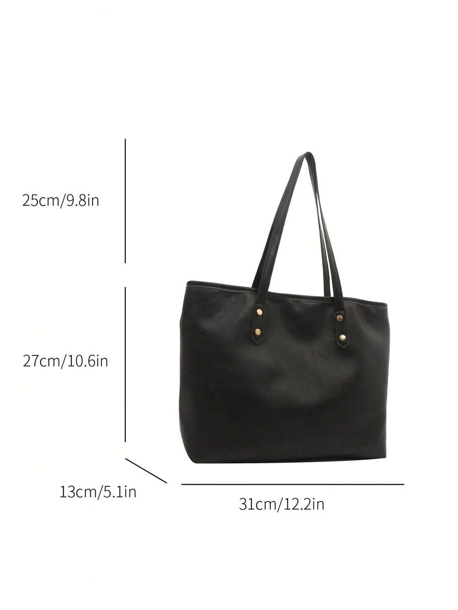 New Arrival Solid Color Large Capacity One Shoulder Tote Bag SHEIN UK
