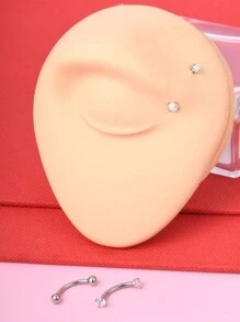 CIZME 3 khuyên tai Rook Daith 16G cho nữ bằng thép không gỉ 8mm 10mm, nhẫn lông mày khảm đá CZ Opal màu ngọc lam, nhẫn môi bụng, bề mặt sụn, trang sức xỏ khuyên vành tai - Bông tai Rook - Xem 4