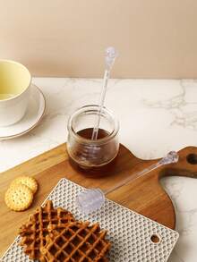 1pc Transparent Plastic Honey Stirring Stick, Honey Dipper, Honey Comb Stick, Honey Spoon, Jam Dipper Stick For Home, Wedding And Party Use - Clear - View 8