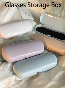 1pc Minimalist Macaron-Colored Sunglasses Storage Box, Portable Anti-Uv Glasses Accessory, Travel Sunglasses & Glasses Organizer Glasses Accessories For Women Valentine's Day Valentines