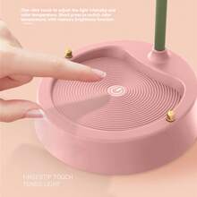 1個3W北歐風LED桌燈，帶USB供電，觸控式控制，防眼睛疲勞，可充電，印有鳥和花的圖案，適用於臥室、學生桌、學習、送禮多功能