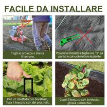 Outsunny Telo Pacciamatura 50x2m 100g/m² Telo Anti Erbacce Telo Nero per Orto, Serra, Giardino Drenante e Traspirante con Quadrettatura - nero - Visualizzare 6