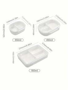 Home Lunch Box With Compartments & Fruit Box, Portable Food Container For Fresh-Keeping, Sealed Bento Box For Students & Office Workers - White - View 2