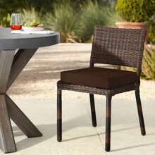Downluxe Outdoor Chair Cushions For Patio Furniture, Waterproof Square Corner Memory Foam Patio Chair Cushion With Adjustable Ties And Portable Handle, 19" X 19" X 3" - 棕色 - 查看 8