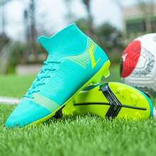 Tenis Para Fútbol Rapido/fut7 Anti Derapante De Caña Alta - Verde claro - Ver 5