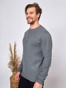 Men Sweaters - สีเทา - ดู 3