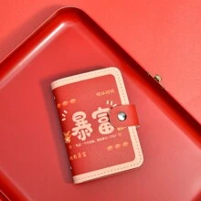 Chống trộm Chải Phong cách Trung Quốc Hoạt hình Đáng yêu Của phụ nữ Cá nhân hóa Nhiều thẻ Máy đánh bạc Siêu mỏng Nhỏ bé Ví thẻ tín dụng - Màu Đỏ Sâu - Xem 1