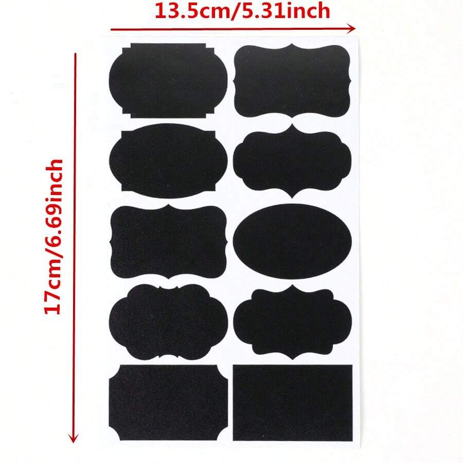 Chalkboard Sticker Labels, Removable Dry Erase Vinyl Sticker, Matte Surface Blackboard Sticker