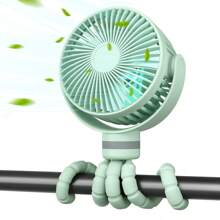 Momcozy Portable Stroller Fan, 27H Ultra-Long Battery Life, Detachable 4 Speed 360°Rotate - 綠色 - 查看 1