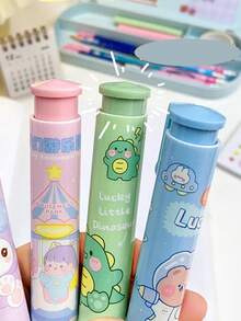 1袋卡通按拉式橡皮擦,可縮回的2b鉛筆擦,創意筆型橡皮擦,大象皮仿製,適用於學生和兒童的文具 - 粉色 - 查看 5