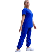 Uniforme Quirúrgico  Mujer Cómodo Alta Calidad Tela antifluidos Elastico Colorido Filipinas Set Dos Piezas Jareta - azul real - Ver 3