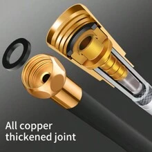 Flexible Silicone Shower Hose With 360° Rotation, Extensible Water Pipe With G1/2 Connector For Showerhead, Bathroom Accessories - Black - View 3