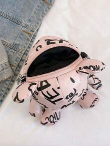 時尚熊設計印花斜背包 - 粉色 - 查看 4