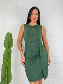 Women Dresses - xanh quân đội - Xem 3