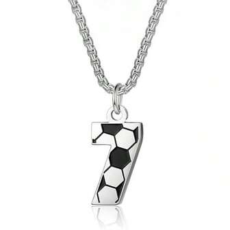 1PC 304L Stainless Steel Soccer Number Necklace Men Women Football Athletes Necklace For Men Jewelry Soccer Accessories
