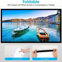 150-Inch High-Density Projector Screen, Thickened, 16:9, 160° Viewing Angle, Foldable, Anti-Wrinkle, Portable Washable Movie Screen, Supports Dual-Side Projection, For Home Cinema, Outdoor, Indoor, Office Projector Accessories - 150inch Projector Screen - View 7