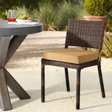 Downluxe Outdoor Chair Cushions For Patio Furniture, Waterproof Square Corner Memory Foam Patio Chair Cushion With Adjustable Ties And Portable Handle, 19" X 19" X 3" - 卡其色 - 查看 8