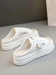 New Mesh Slip-On Slippers, Hollow-Out Breathable Chunky Sole Casual Platform Sandals For Summer 2025
