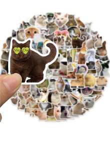 100 Piezas Pegatinas Decorativas De Graffiti De Meme De Gato - Multicolor - Ver 3