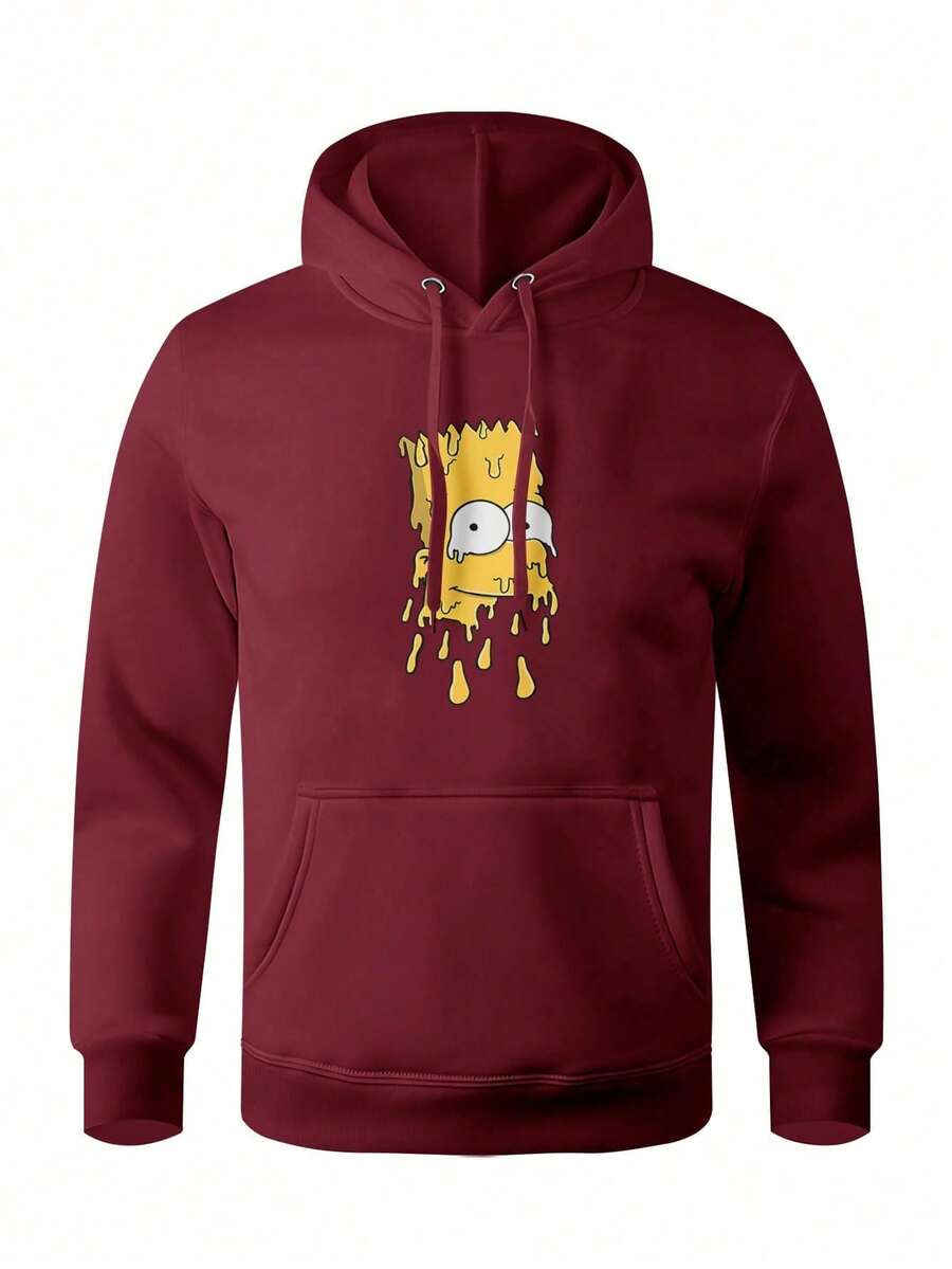 Men Hoodies - 紫紅色 - 查看 1