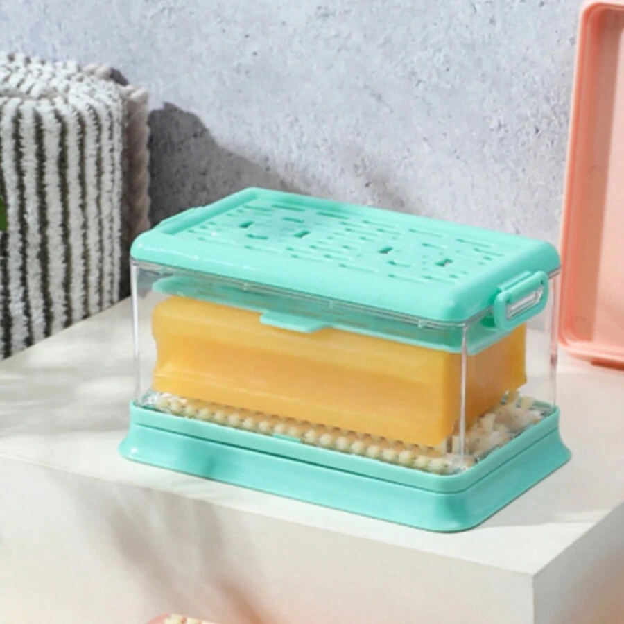 Neue Haushaltsseifenschale Mit Abdeckung Und Abtropfschale Seifenhalter Mit Multifunktions-reinigungsbürste Für Badwäsche