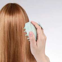 3pcs Hair Styling Tools Set Including 2pcs Wheat Straw Green Comb Set And 1pc Silicone Shampoo Brush. S Shape Design Fits The Curve Of Palm, Easy To Use, Comfortable Massage. Suitable For Hair Care, Bathing, Or As A Gift For Girls. Comes With A Matching Storage Bag. - Green - View 10