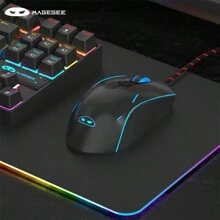 MageGee 1pc G12 BlackWired Mute Gaming Mouse , 7 Colors Breathing LED Backlit Mouse, 6 Adjustable DPI Ergonomic Optical Computer Mouse For Windows PC Gamers - Black - View 6