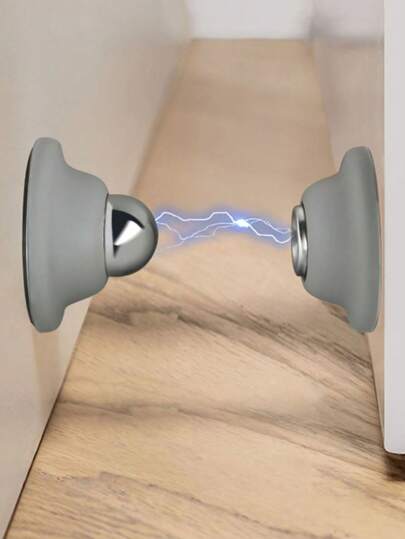 1個短尺寸自粘硅膠門挡,磁性、無聲、碰撞防止門扣,適用於家庭或旅館