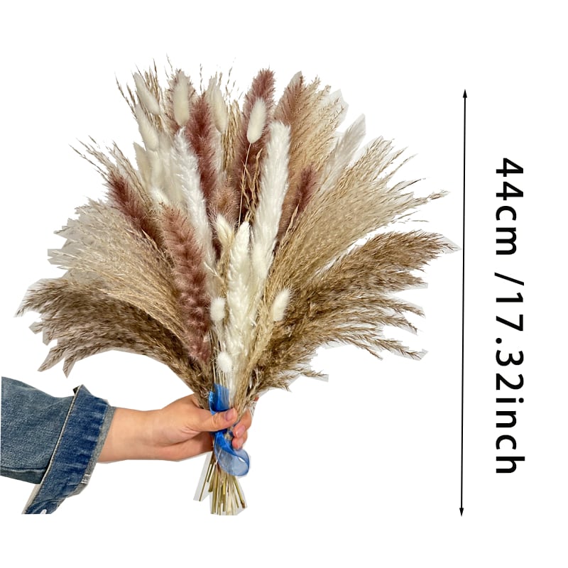 67pcs Bohemian Style High Dry Pampas Grasses & Faux Pampas Grasses