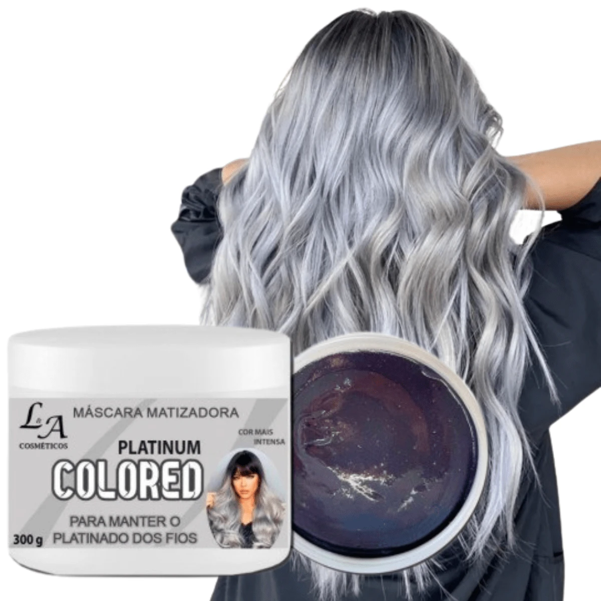 Mascara Super Tonalizante Platinum Cinza - Cinza - Visão 1