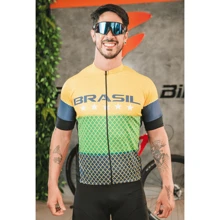 Conjunto de Ciclismo Masculino Bike Pedal Camisa Manga Curta Premium Proteção UV e Bermuda com Proteção em ESPUMA