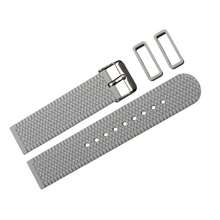 1入組男士灰色柔軟耐用快速易配合抗拉性矽膠手錶品牌錶帶具備頂級不鏽鋼扣18mm/20mm/22mm/24mm,與華為三星智能手錶兼容 - 灰色 - 查看 4