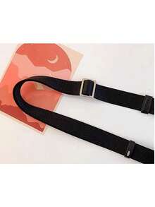 1pc Canvas Belt, Unisex Style, No-Drill Belt For Women, Ins Style, Matched With Jeans - Black - View 5