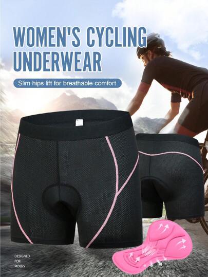 Women's Cycling Shorts With Silicone Pad, Elastic High Waist And Butt Lifter, One Piece Cycling Outfit Biker Shorts