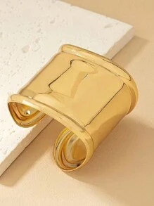 Brazalete de bangle de cara ancha extra grande, joyería unisex de diseño minimalista y personalizado