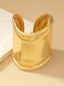 Brazalete de bangle de cara ancha extra grande, joyería unisex de diseño minimalista y personalizado