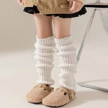 1 Par De Cubrepiernas Blancos Y Elegantes Para Niños Grandes Con Calcetines Largos Estilo Jk Por Encima De La Rodilla Para Uso Diario