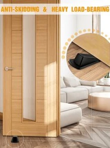 1PC Rubber Wedge Door Stoppers For Floor, Door Gaps And Prevent The Lock-Outs, Floor Sturdy Stackable Door Stop For Carpet Heavy Duty Door - Multicolor - View 11