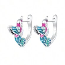 WOSTU 1pair 925 Sterling Silver Spring Fashion Earring Series Dragonfly Bird Or Butterfly Insect Animal Earrings For Women Fine Jewelry Gift