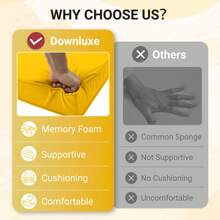 Downluxe Outdoor Chair Cushions For Patio Furniture, Waterproof Square Corner Memory Foam Patio Chair Cushion With Adjustable Ties And Portable Handle, 19" X 19" X 3" - 黃色的 - 查看 5