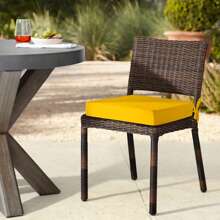 Downluxe Outdoor Chair Cushions For Patio Furniture, Waterproof Square Corner Memory Foam Patio Chair Cushion With Adjustable Ties And Portable Handle, 19" X 19" X 3" - 黃色的 - 查看 8