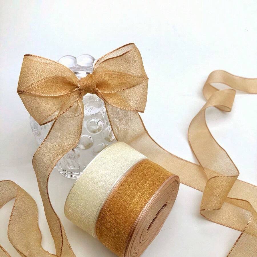 Holiday Ribbon, Bow Knot Bouquet Decoration,Christmas - Khaki - View 1
